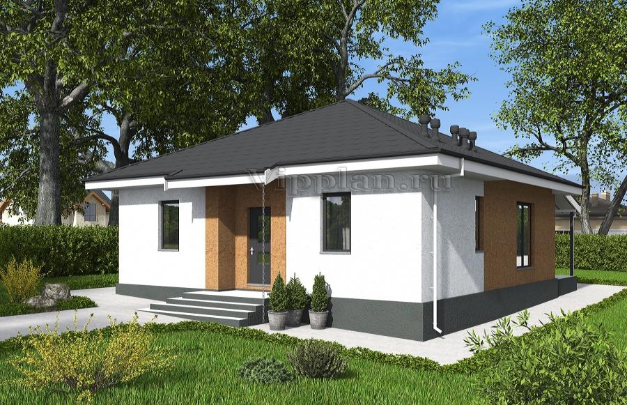 Одноэтажный дом с террасой, тремя спальнями и кухней-гостиной